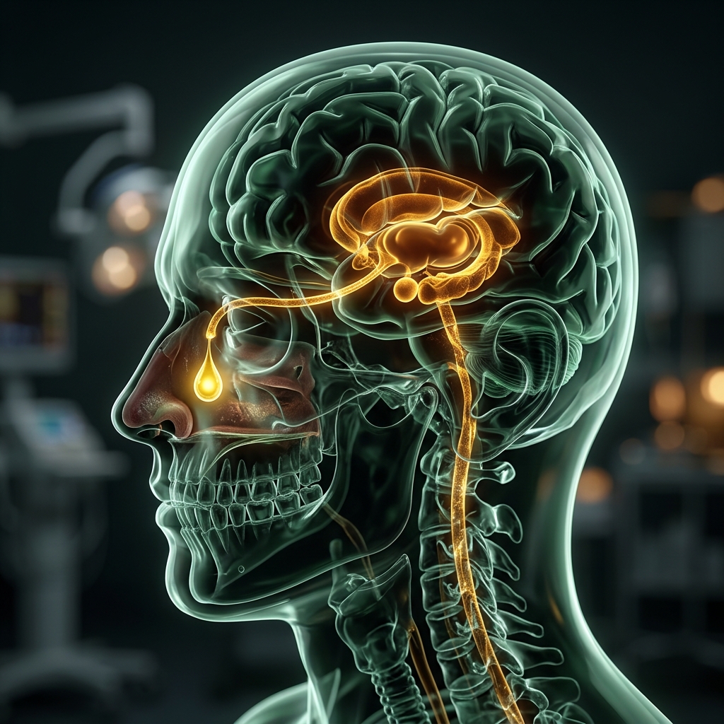 Anatomical rendering of Nasya: The Olfactory Gateway to the Brain